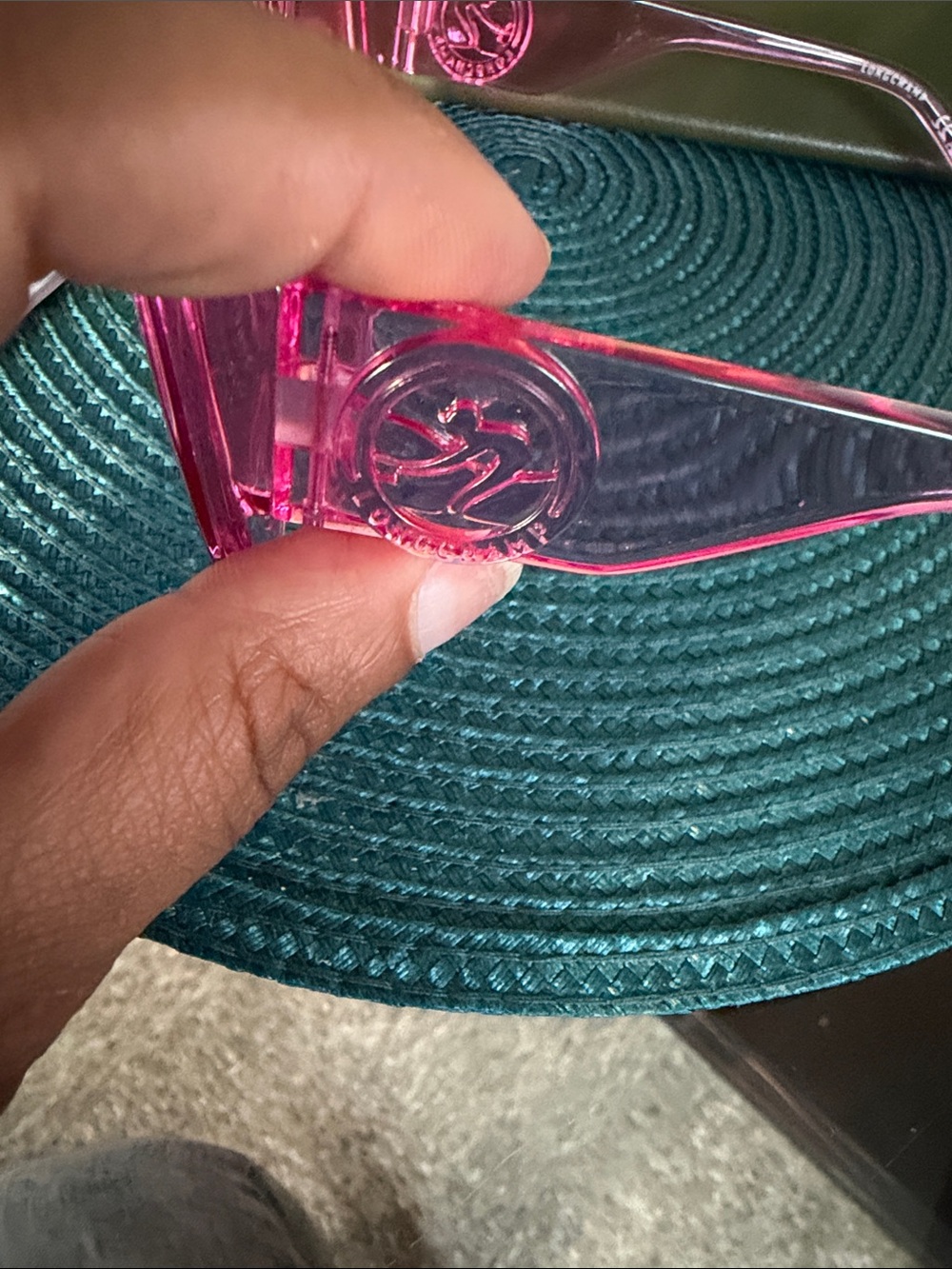 Longchamp Pink Transparent Square-frame Women's Sunglasses like new - Picture 2 of 6